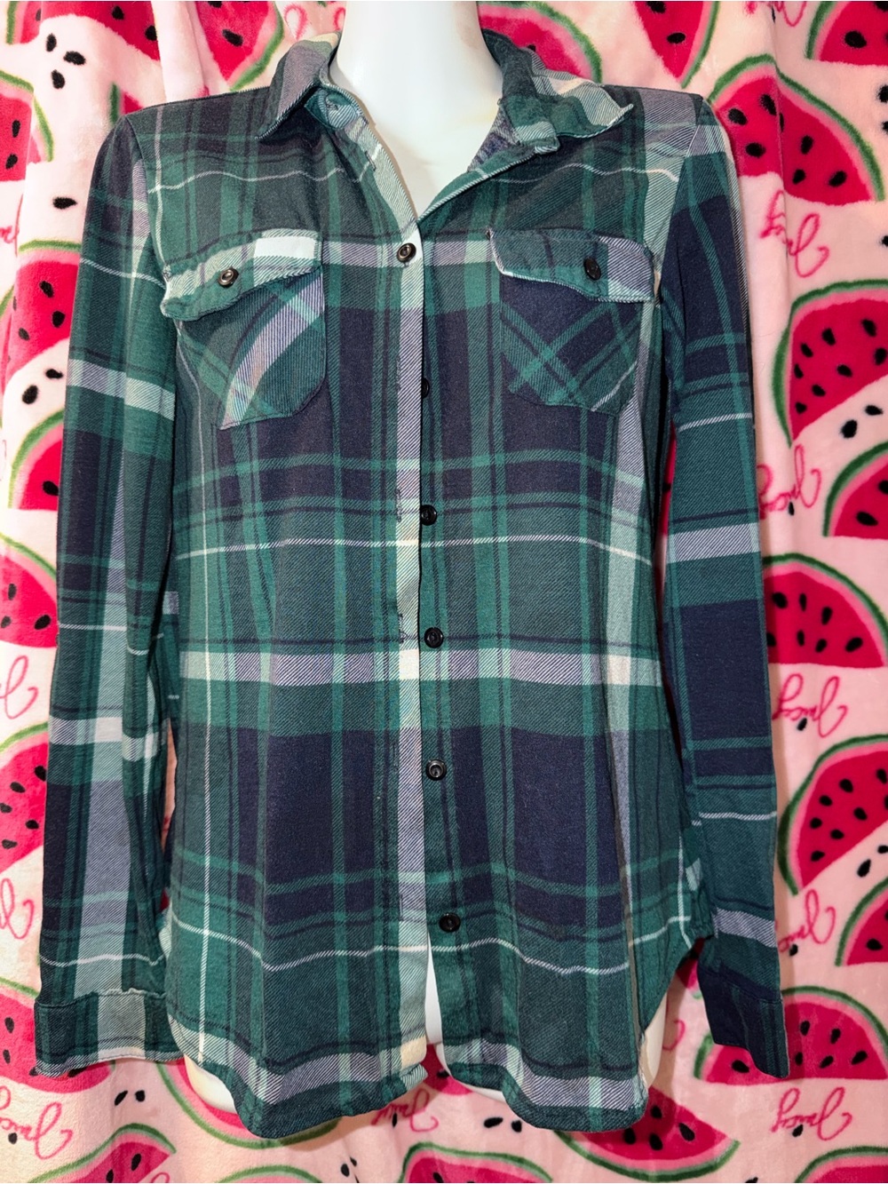 💚 Justify Plaid Flannel Shirt